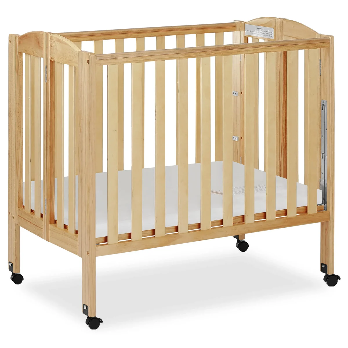 Dream On Me 3 in-1 Portable Folding Stationary Side Crib - Natural Wood