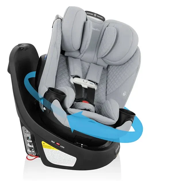 Evenflo Revolve360 Extend All-in-One Rotating Car Seat with Green & Gentle Fabric - Quartz