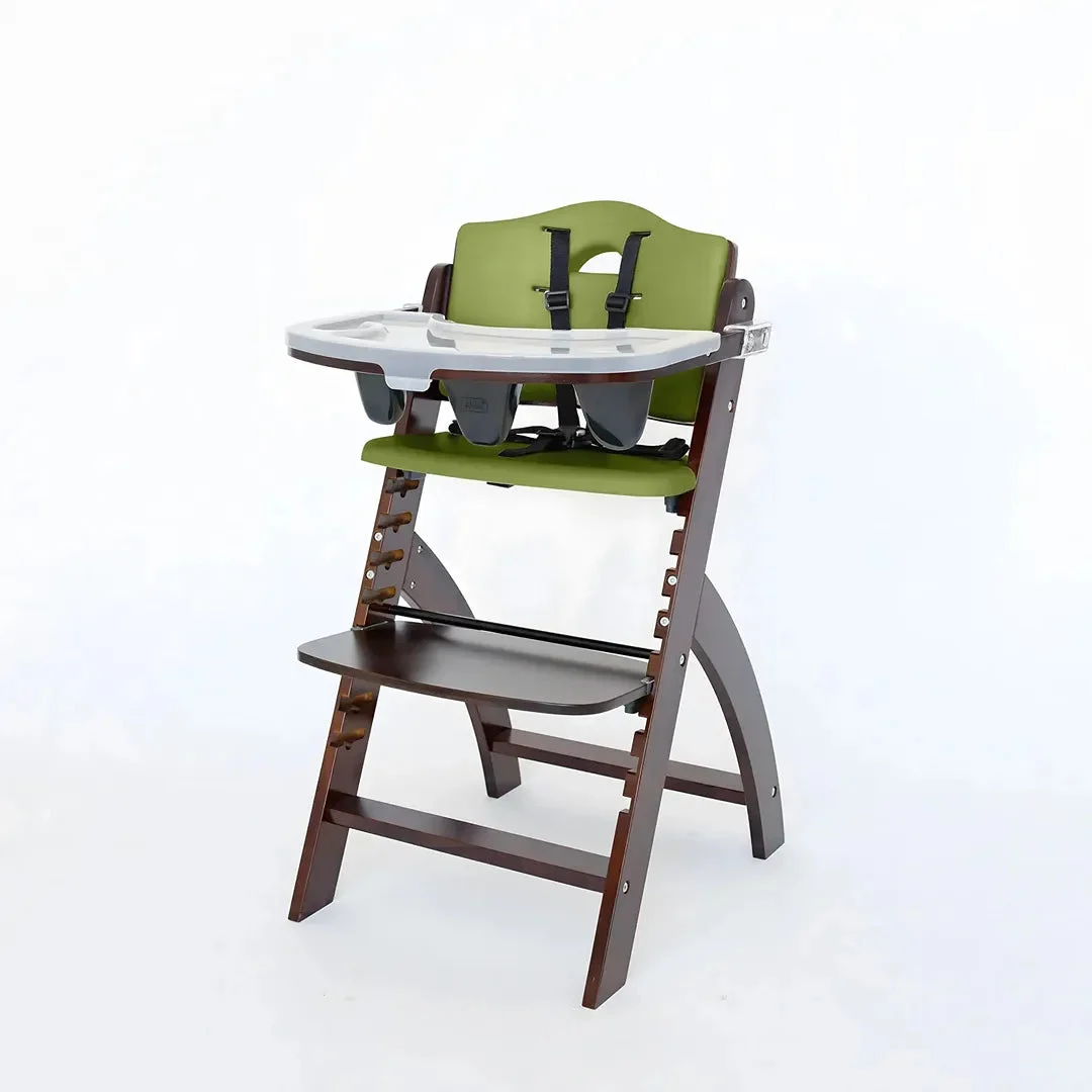 Abiie Beyond Wooden High Chair with Tray - Mahogany/Olive