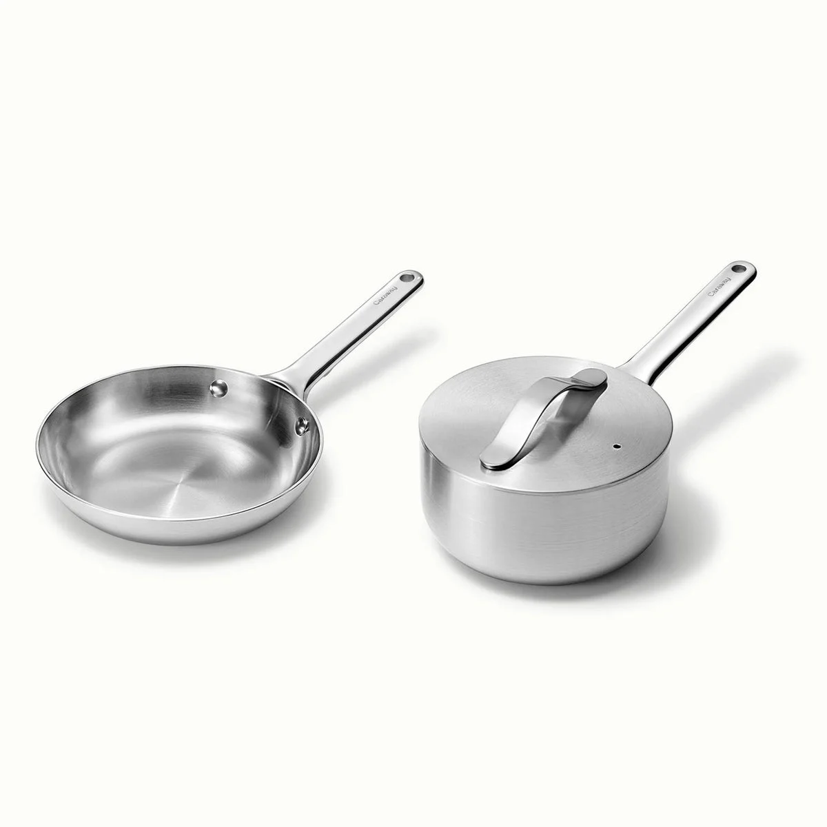 Caraway 4pc Stainless Steel Mini Fry Pan and Mini Sauce Pan Set