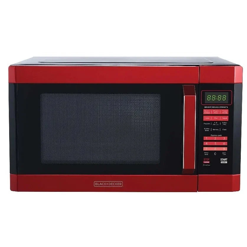 BLACK+DECKER 1.6 cu ft 1100W Microwave Oven - Red