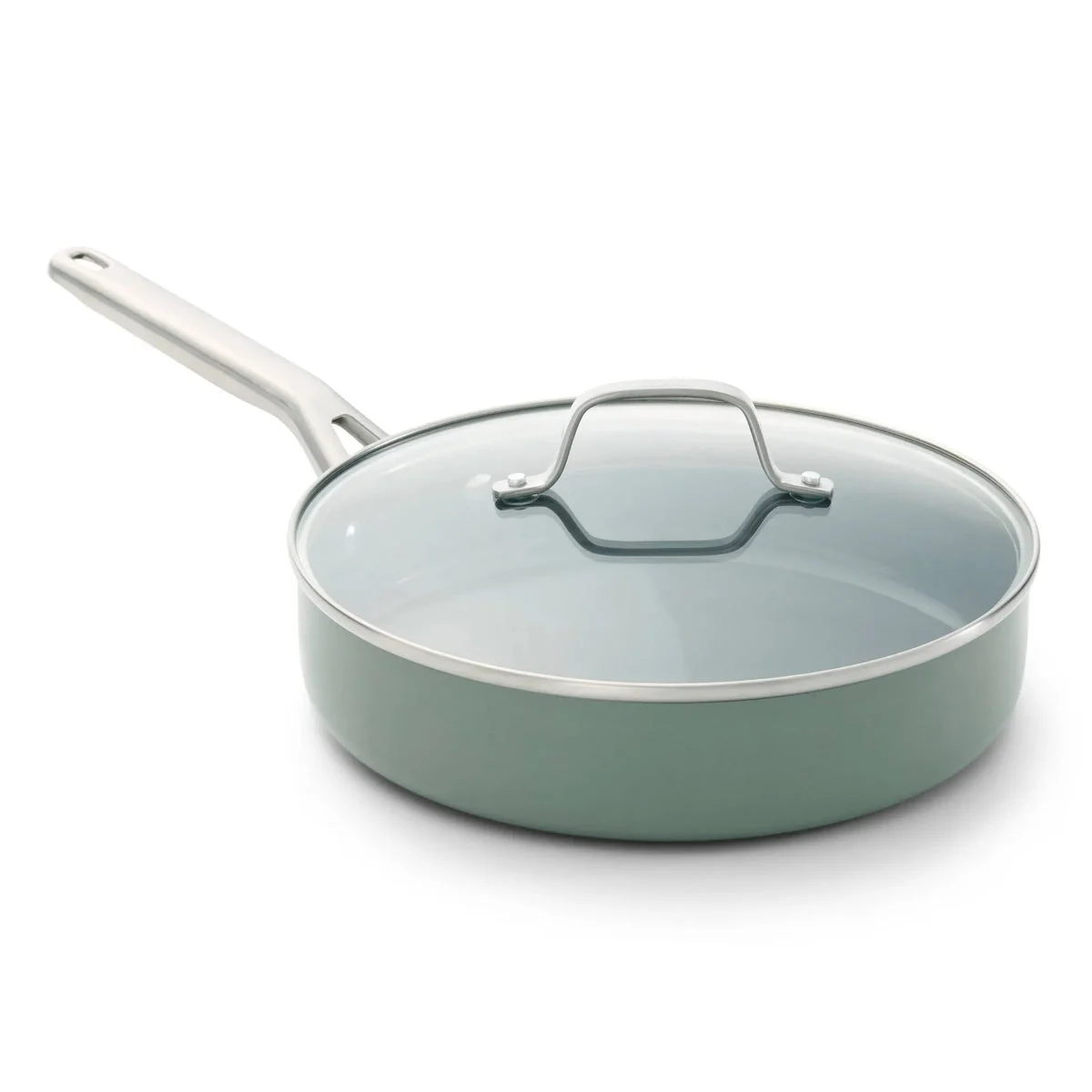 Calphalon 3qt Nonctick Ceramic Saute with Lid Silver Ash