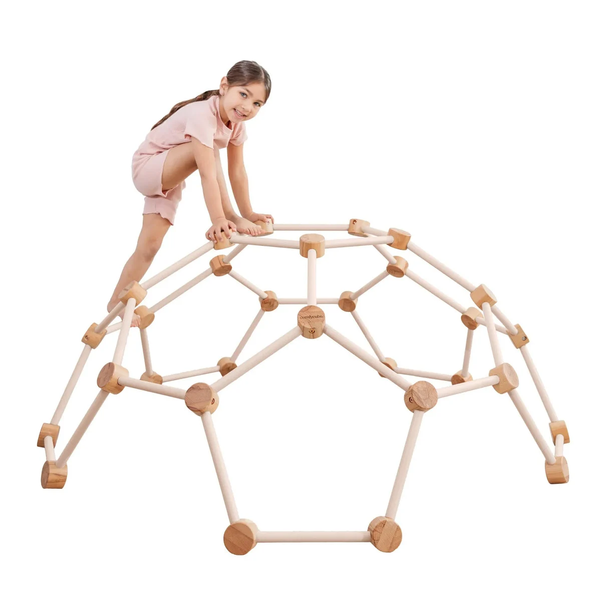Comfy Cubs Wood Dome Climber - Blush