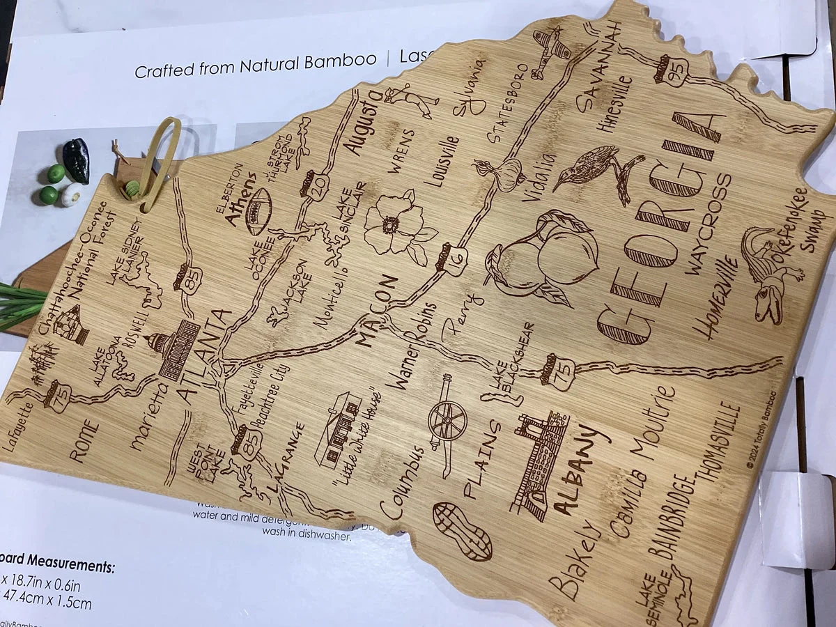 Destination State-Specific Cutting Board - Natural Wood