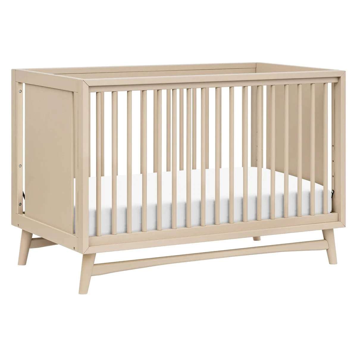 Babyletto Peggy Mid-Century 3-in-1 Convertible Crib with Toddler Bed Conversion Kit - Taupe