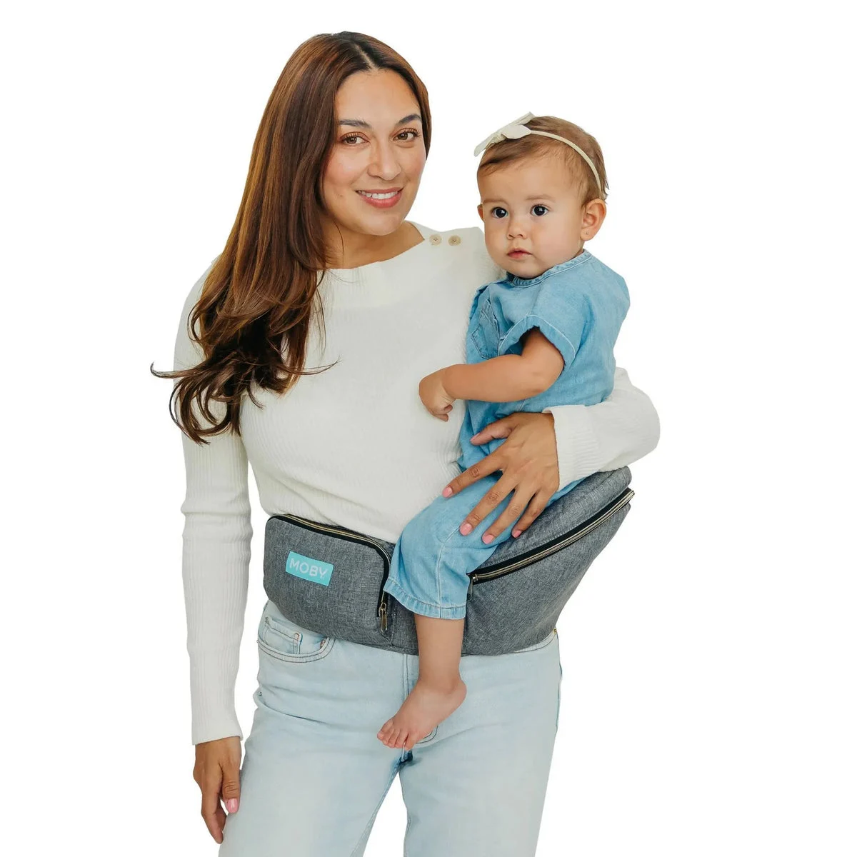Moby Wrap 2-in-1 Baby Carrier + Hip Seat - Heather Gray