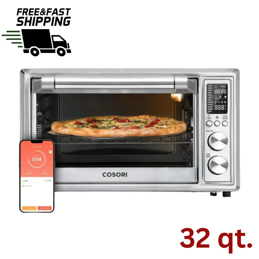 COSORI Smart Air Fryer Toaster Oven - 32 Quart Silver