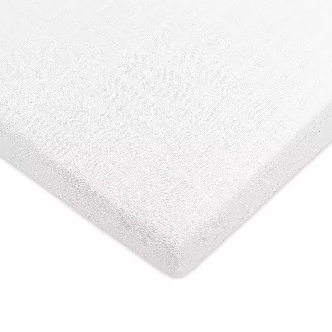 Babyletto Plain White Muslin All-Stages Midi Crib Sheet