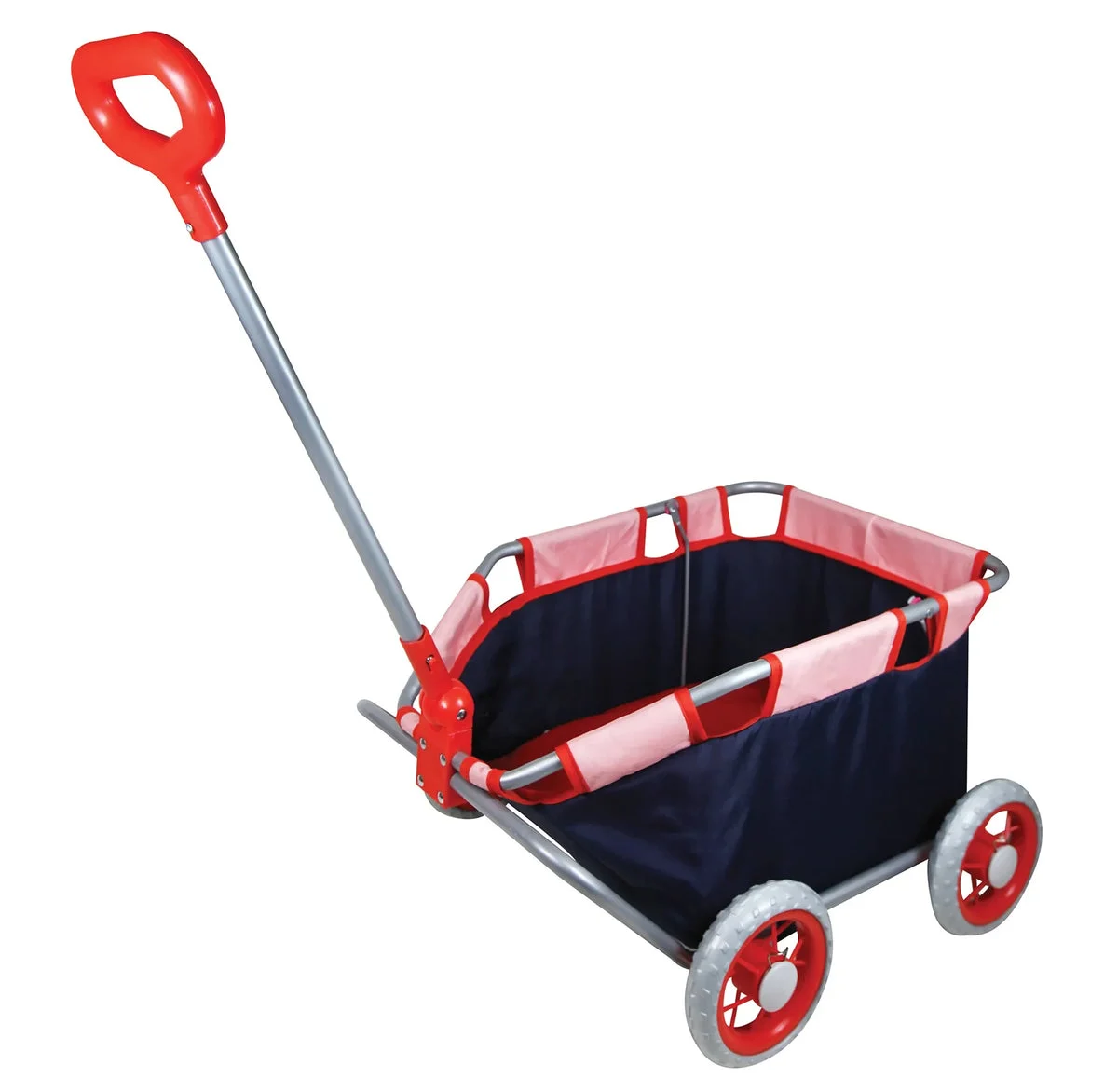 Lissi: Baby Doll Pull Cart in Navy & Red, Kids Ages 3+