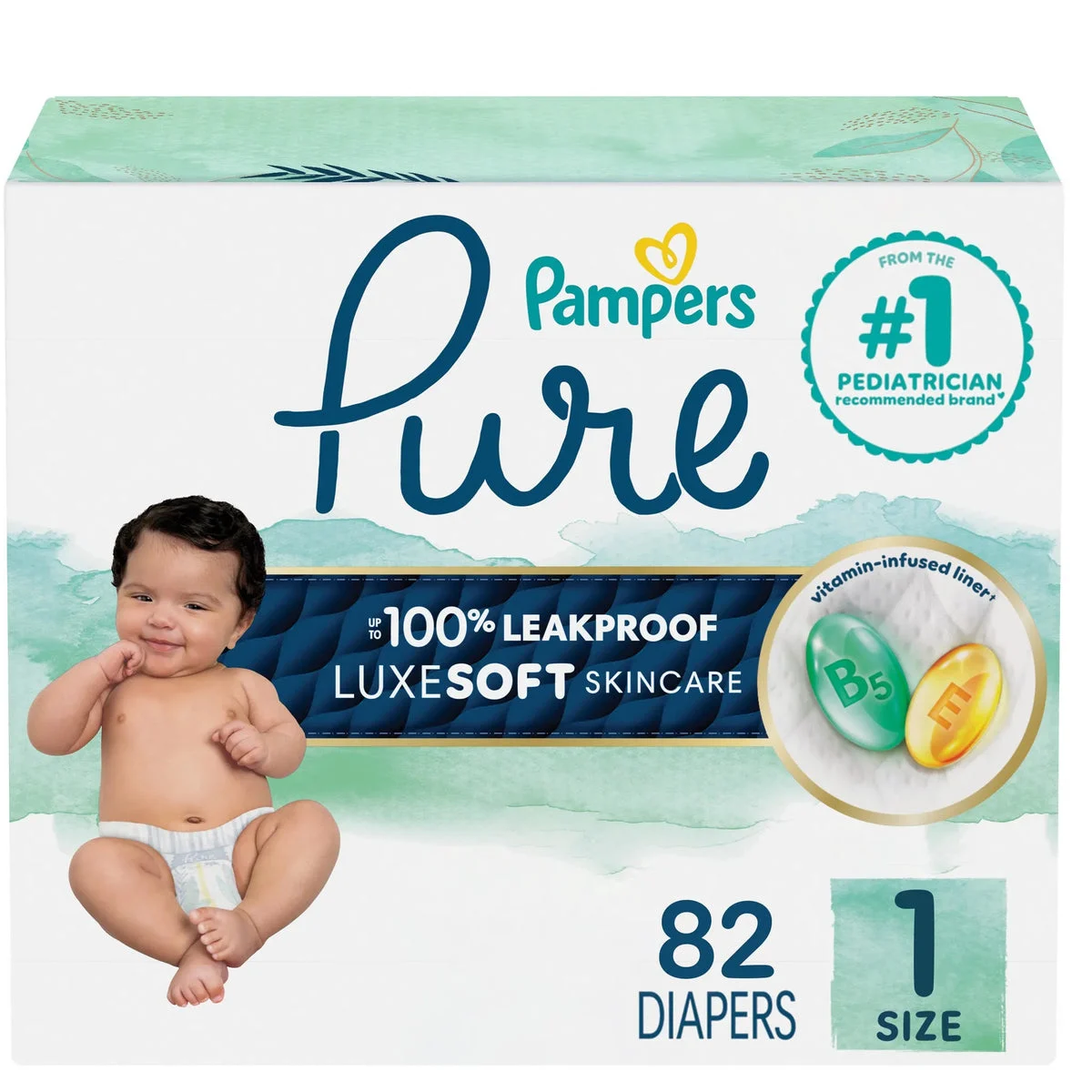 Lumi by Pampers 82ct Pure Protection Diapers Super Pack - Size 1