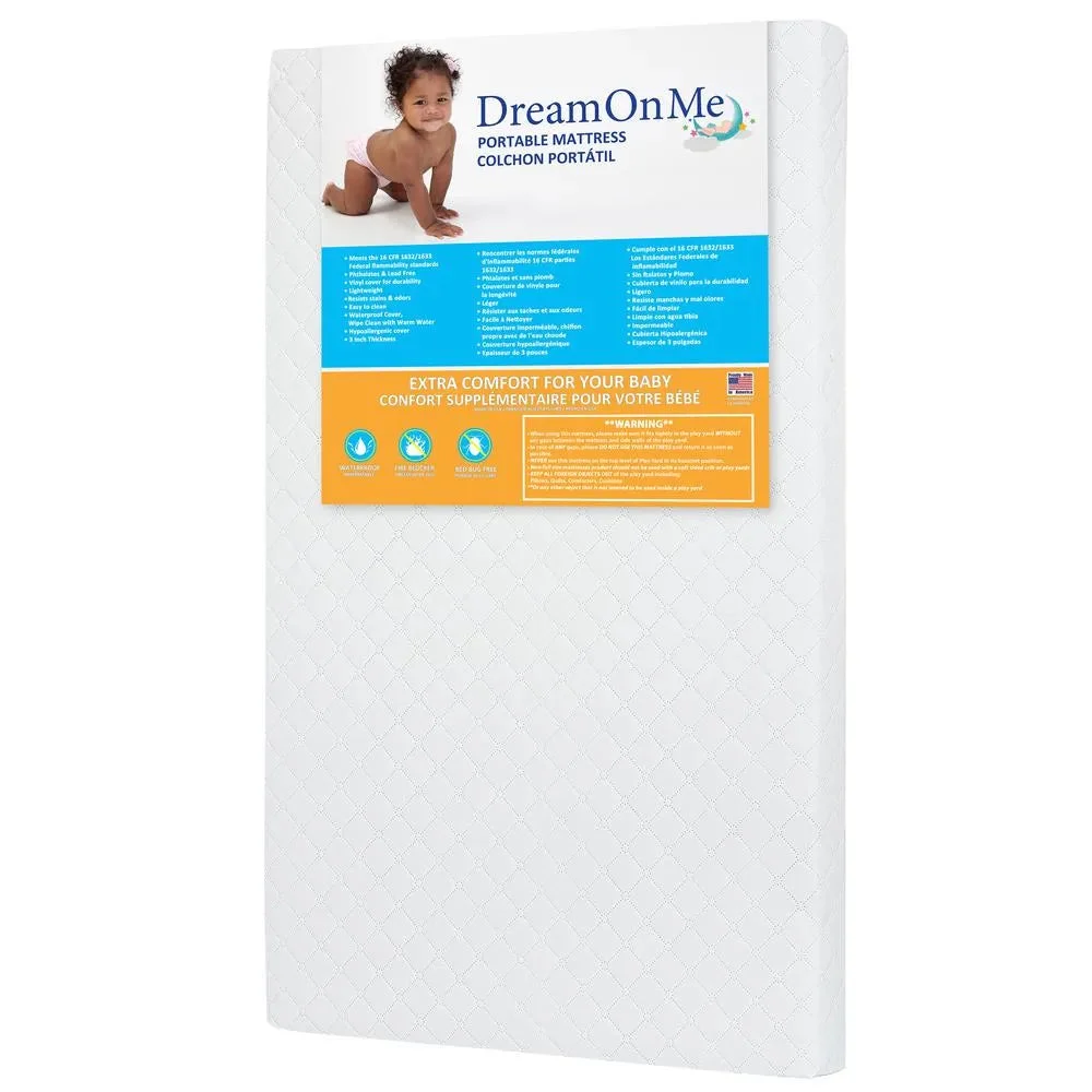 Dream On Me 3 in. Portable Mini Crib Mattress 8
