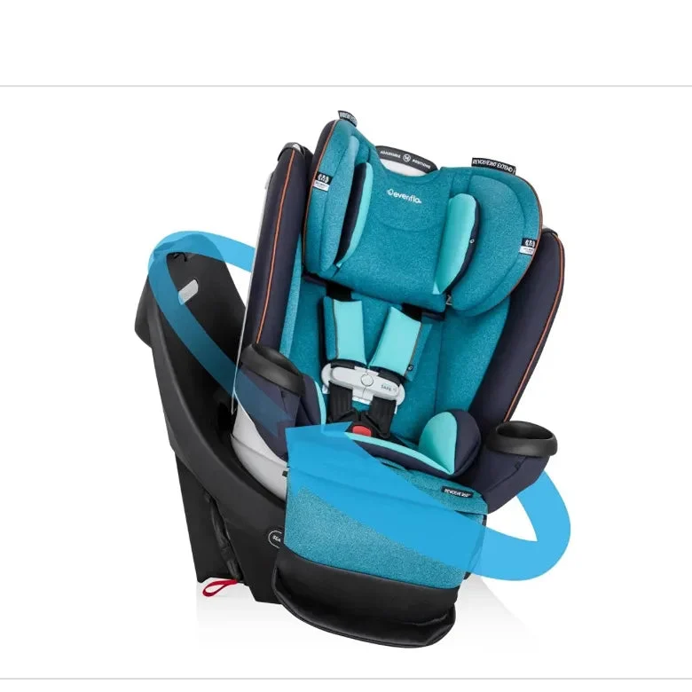 Evenflo Revolve 360 Extend All-in-One Rotating Convertible Car Seat with SensorSafe- Sapphire Blue