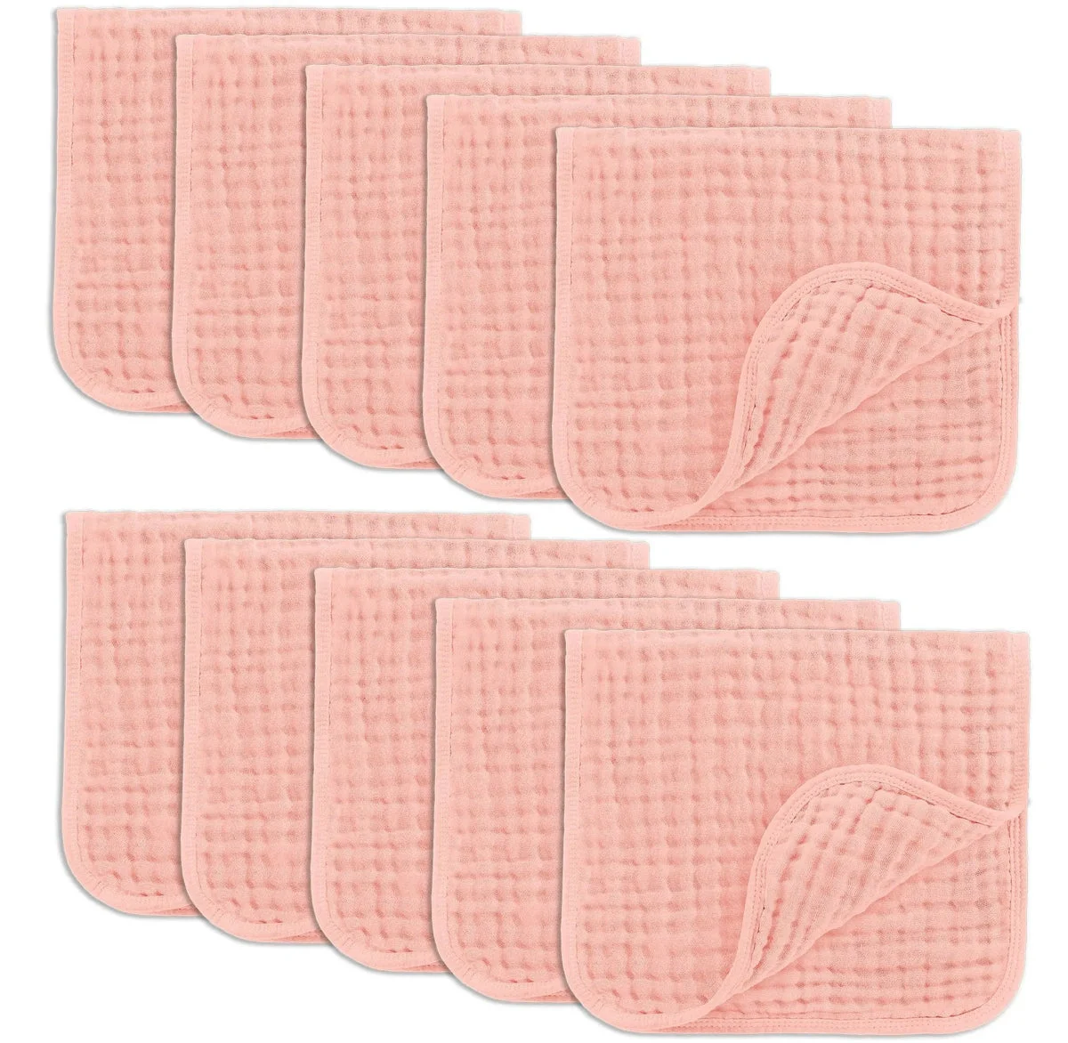 Comfy Cubs Muslin Burp Cloths Large 100% Cotton - Lace, Pack of 10