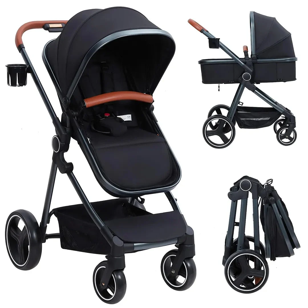 cozony 2-in-1 Bassinet Stroller - Black