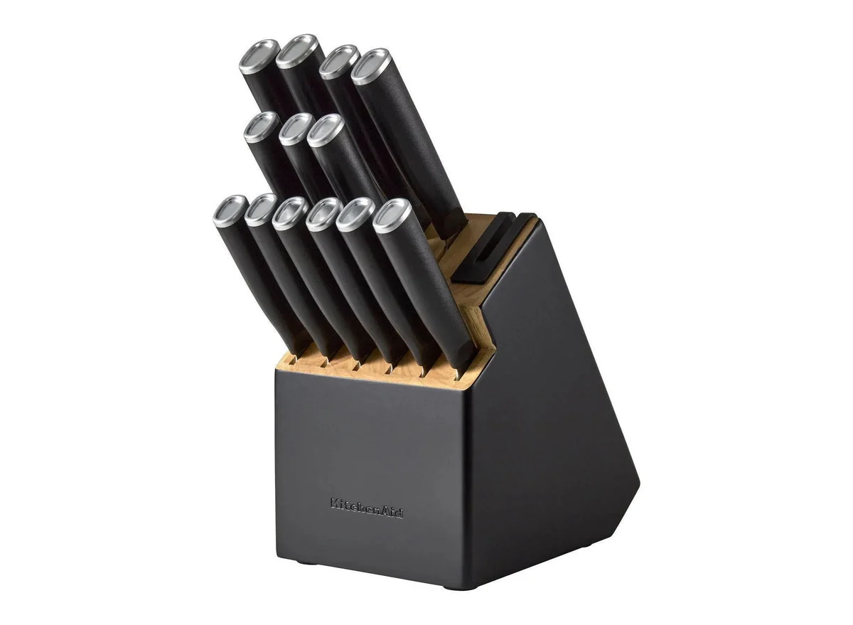 KitchenAid 14-Piece 2-Tone Block Knife Set - Black