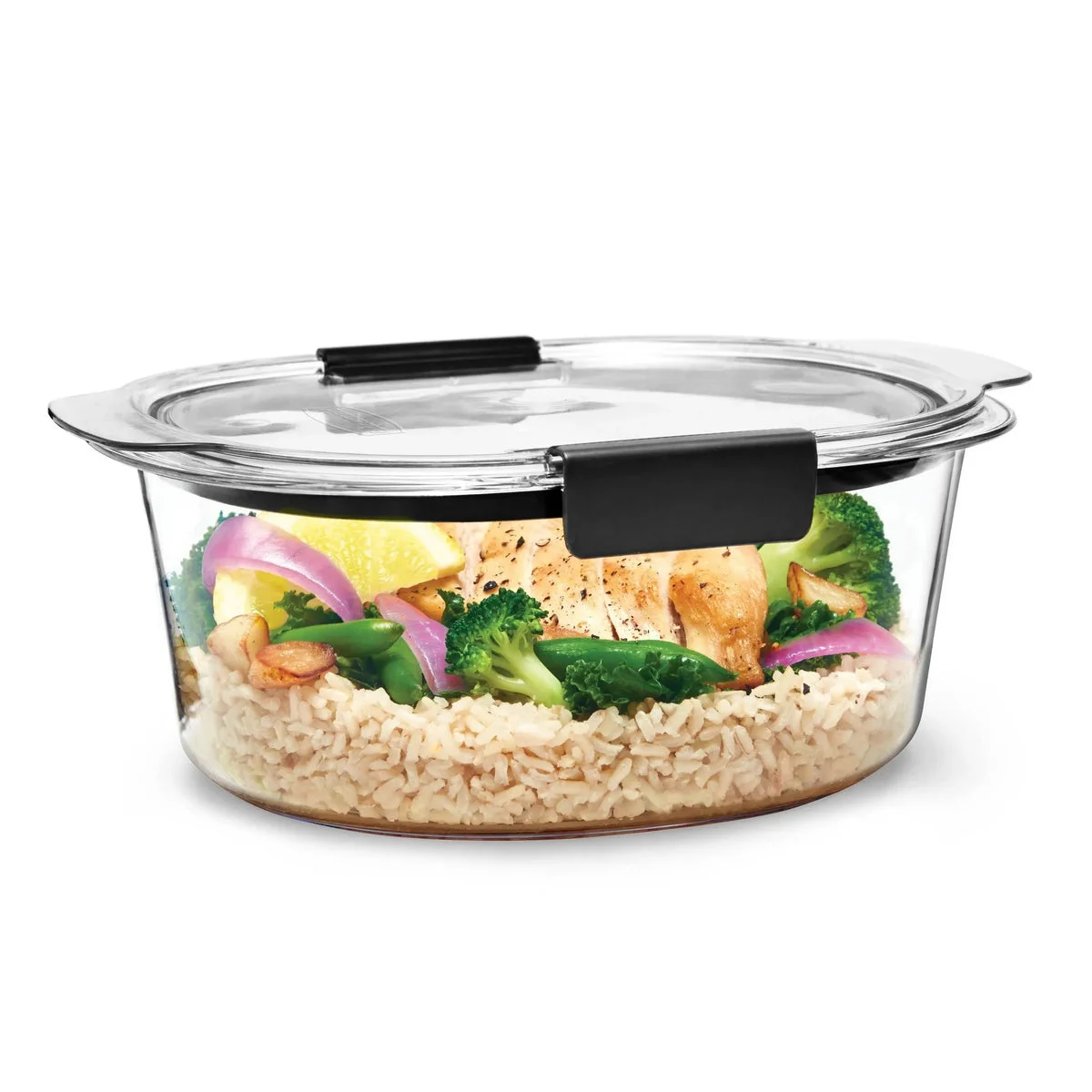Rubbermaid 7C Brilliance Round Food Storage Container - Clear Plastic, Dishwasher-Safe