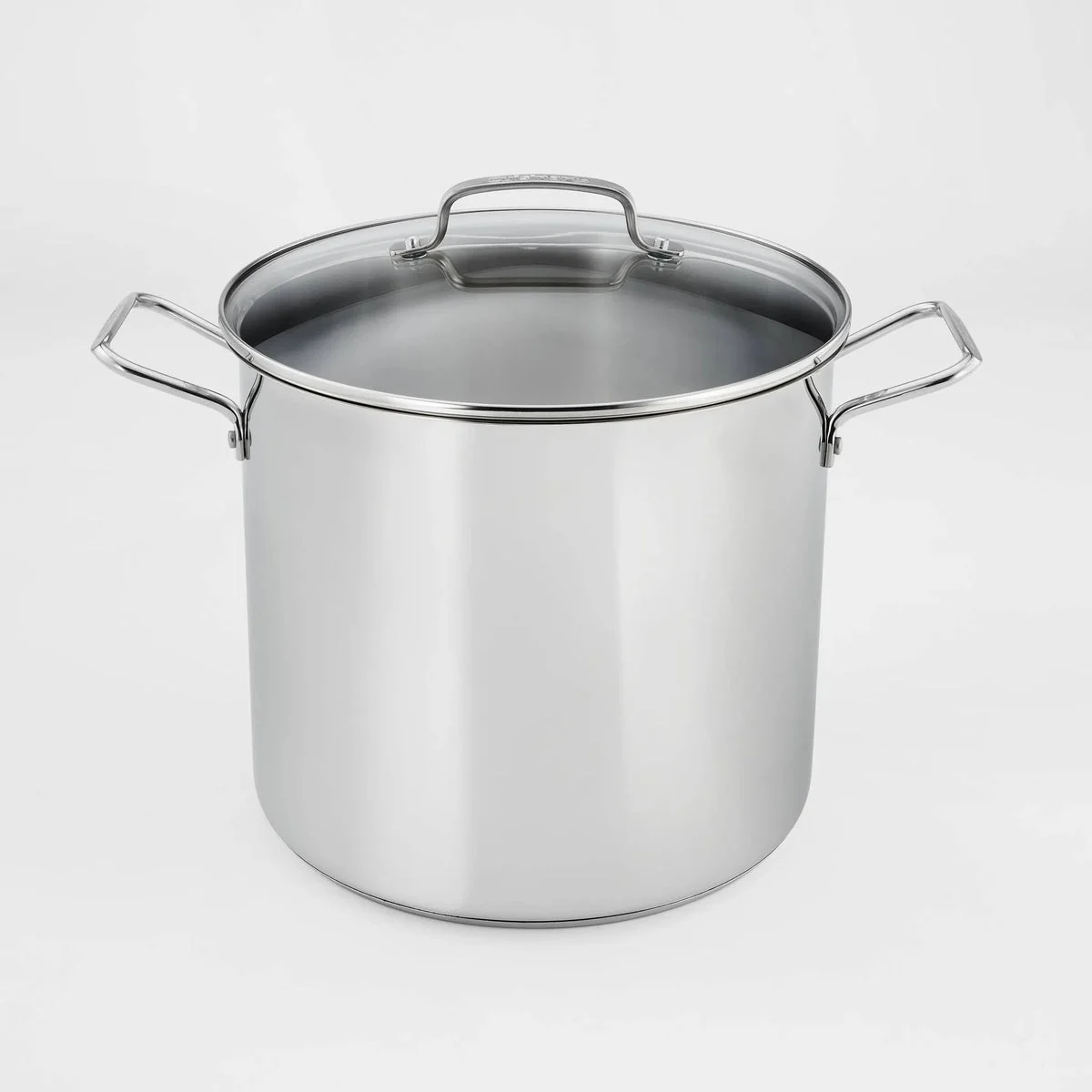 Cuisinart 16qt Stainless Steel Stock Pot with Cover Silver: Dishwasher & Oven-Safe, Tempered Glass Lid, Riveted Handle (See Description)