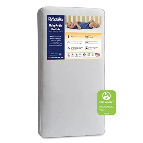 Kolocraft BabyPedic Bubbie Extra Firm Waterproof Baby Crib Mattress and Toddler Bed Mattress