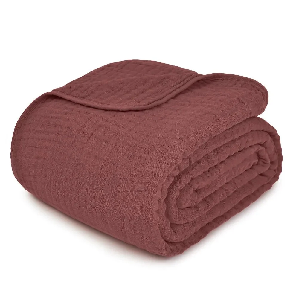 Comfy Cubs Muslin Cotton Blanket for Adults, Extra Large Throw 50