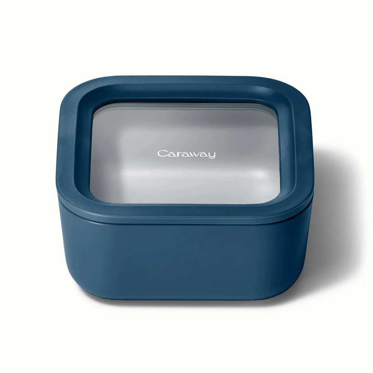 Caraway 4.4 Cup Small Ceramic Coated Glass Food Storage Container - Navy