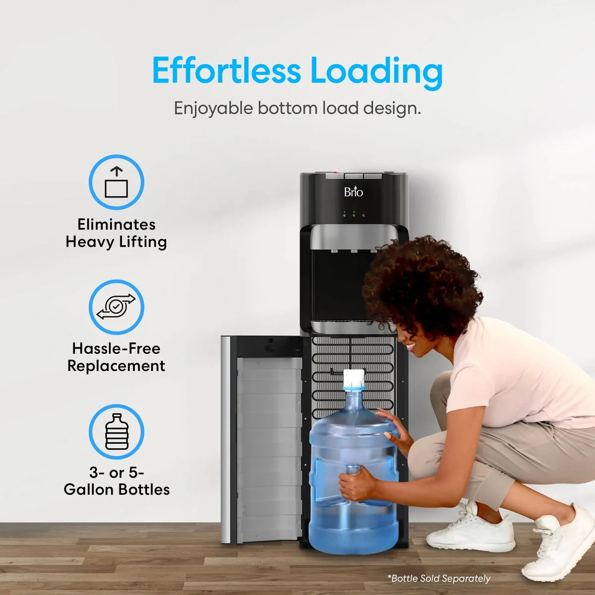 Brio Bottom Load Water Cooler Dispenser - Hot, Cold & Room Temperature | 41.4