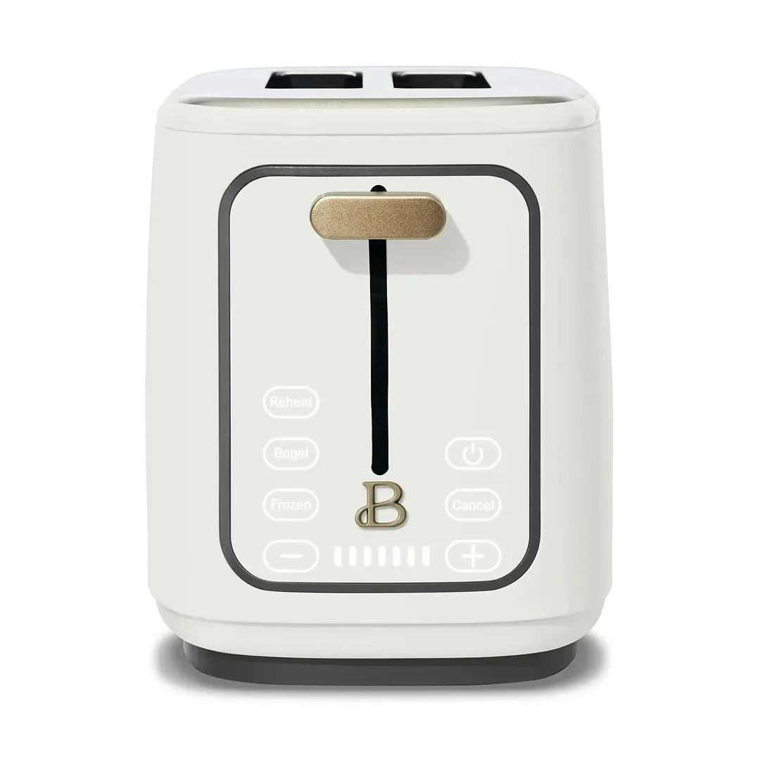 Beautiful 2-Slice Toaster with Touch-Activated Display - White