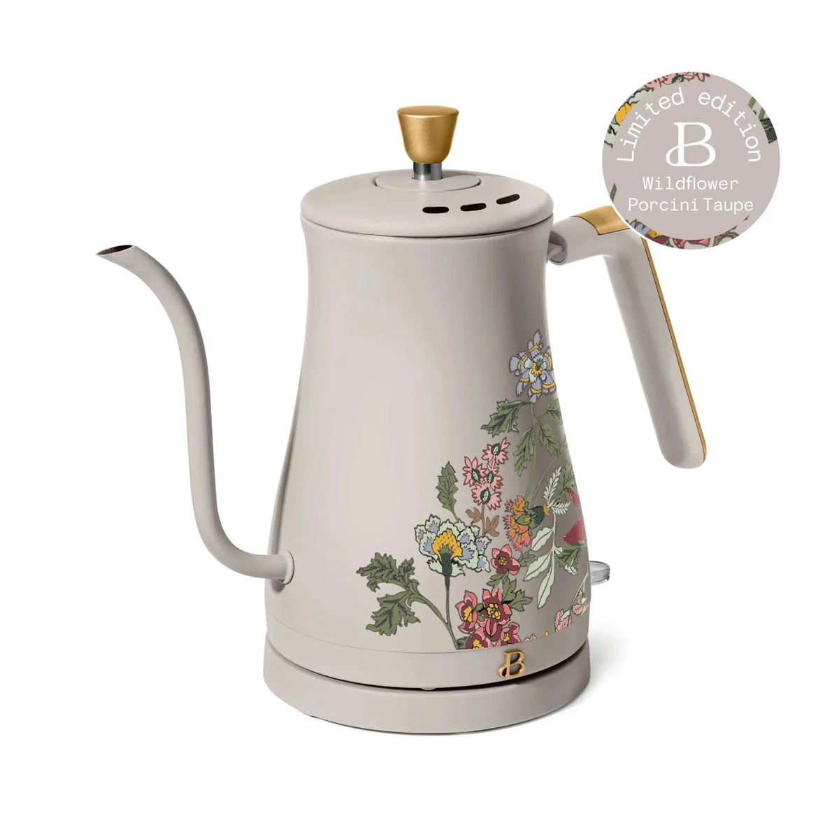 Beautiful Electric Gooseneck Kettle - Wildflower Porcini Taupe