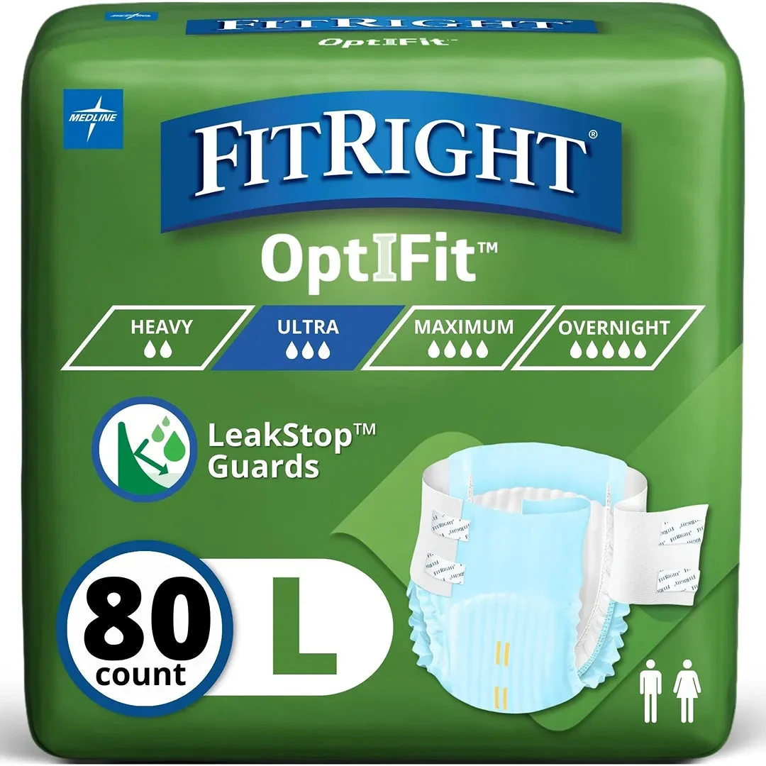 FitRight Ultra Heavy Absorbency Adult Diapers - Large 80 Count