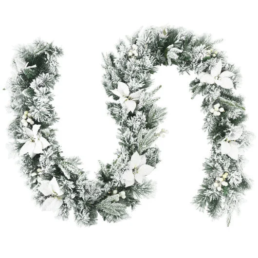 COSTWAY 9 Feet Pre-Lit Artificial Christmas Garland With 50 LED Lights