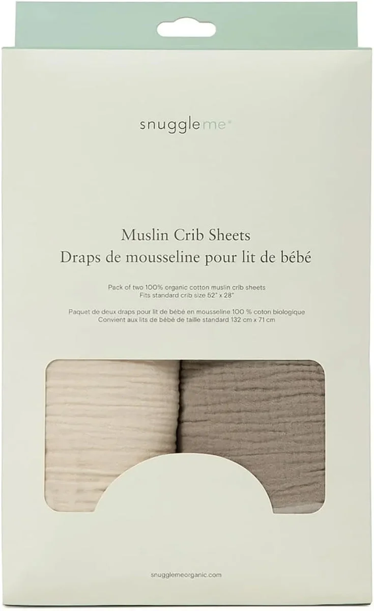 Snuggle Me Organic Cotton Crib Sheets - Natural + Birch