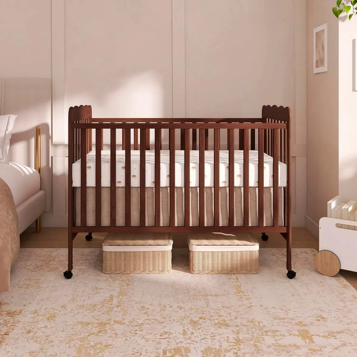 Dream On Me Carson Classic 3-in-1 Convertible Full-Size Baby Crib - Walnut Brown