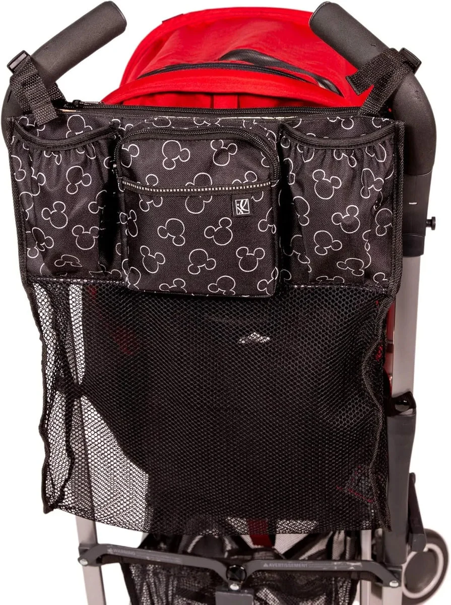 J.L. Childress Stroller Caddy Organizer with Cup Holder - Mickey Black