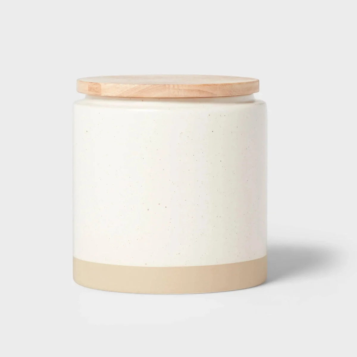 Threshold Camwood Collection Medium Stoneware Canister with Wood Lid
