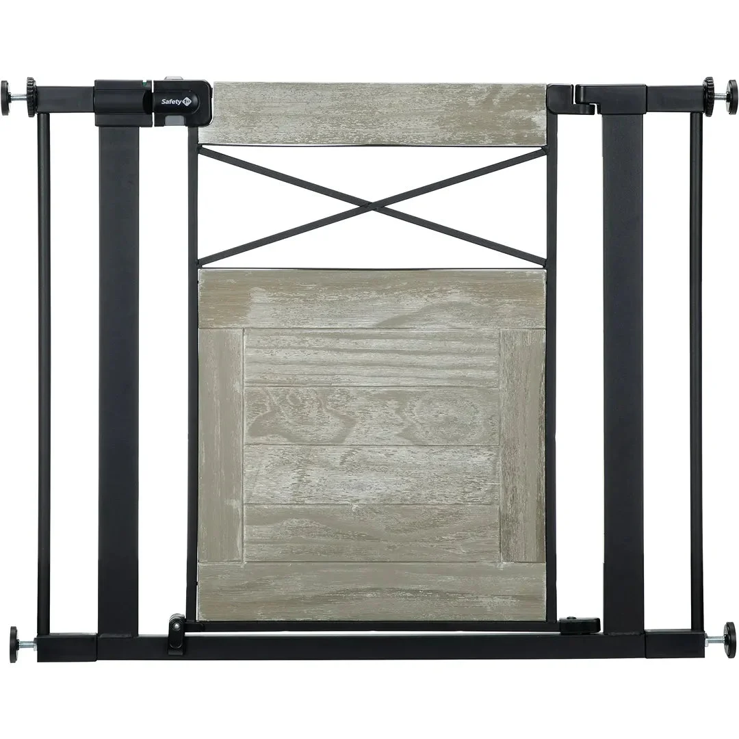 Safety 1st Easy Install Modern Farmhouse Gate - Grey