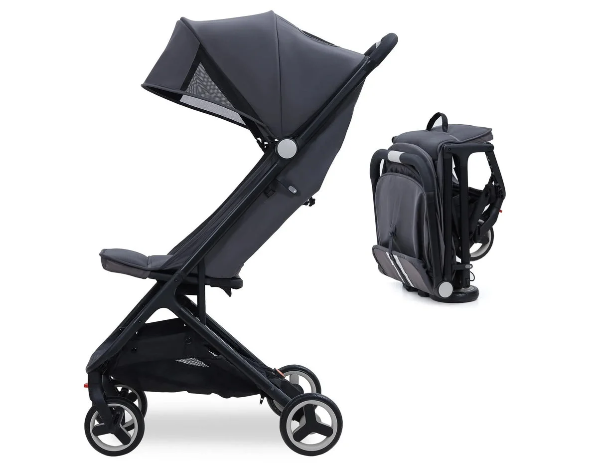 GustoWave Compact One-Hand Fold Travel Stroller - Black