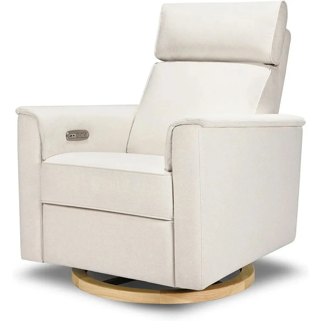 Namesake Willa Power Glider Recliner With USB - Performance Cream Eco-Weave with Light Wood Base