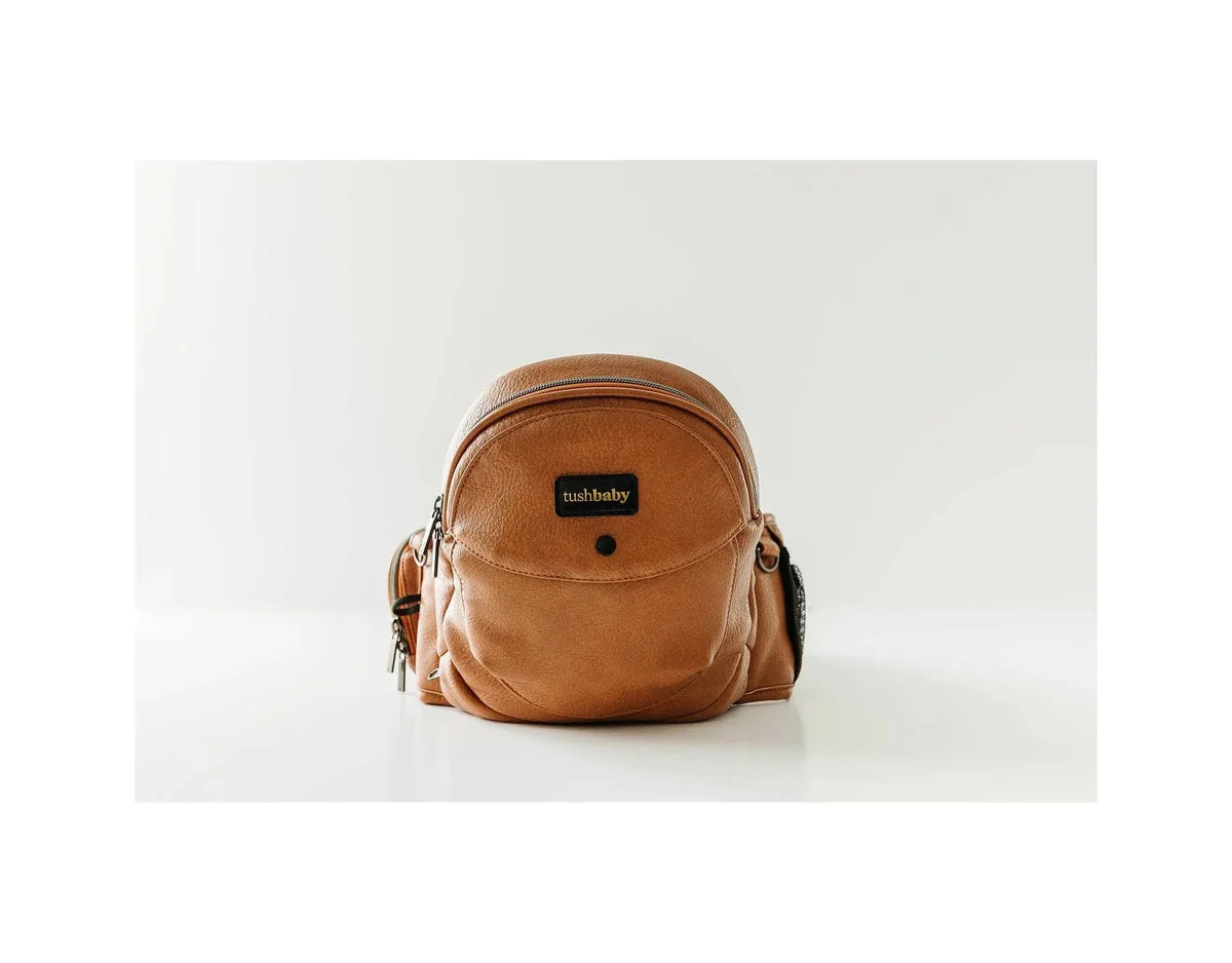 TushBaby Vegan Leather Hip Seat Baby - Carrier Cognac