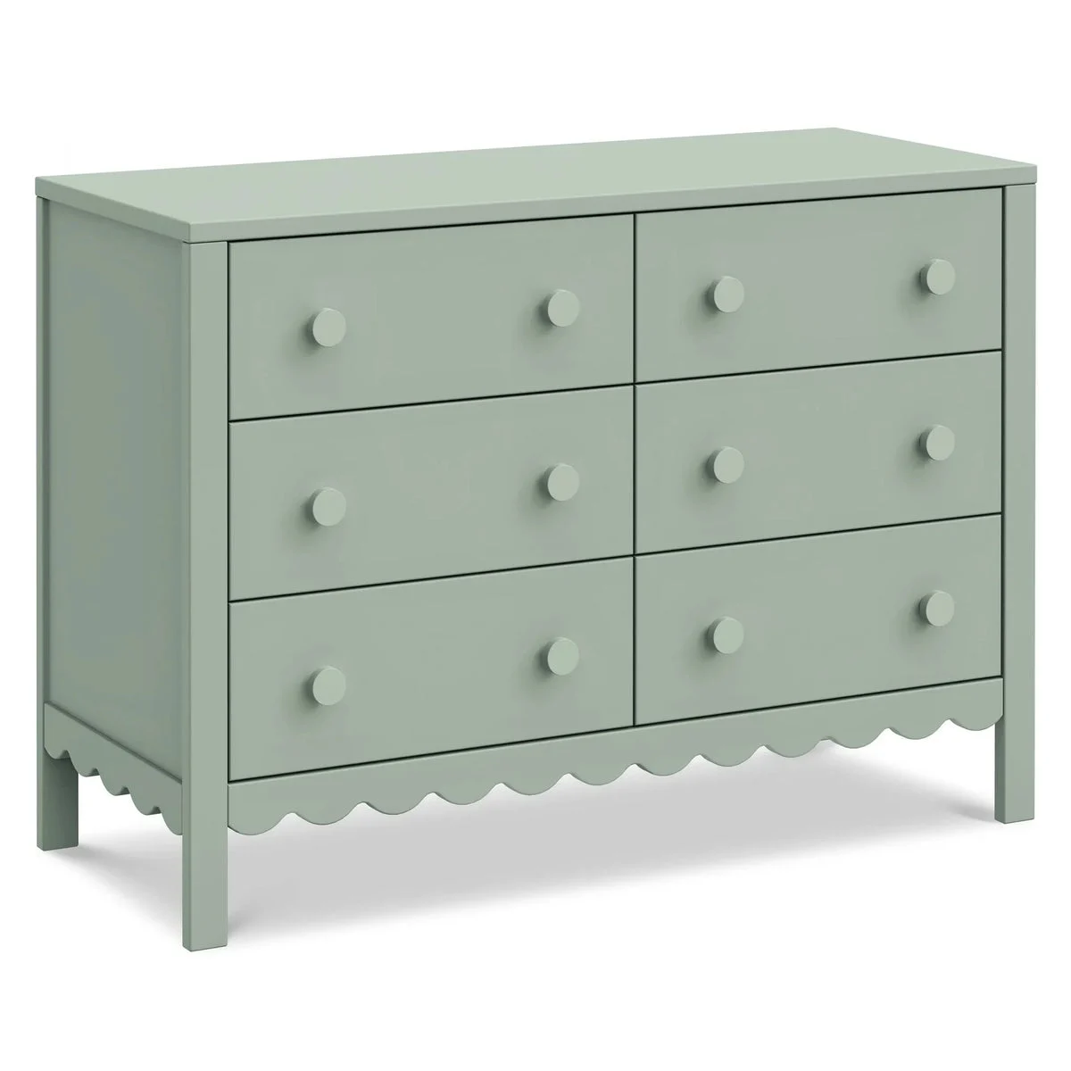 Davinci Sammy Scallop 6-Drawer Dresser - Light Sage
