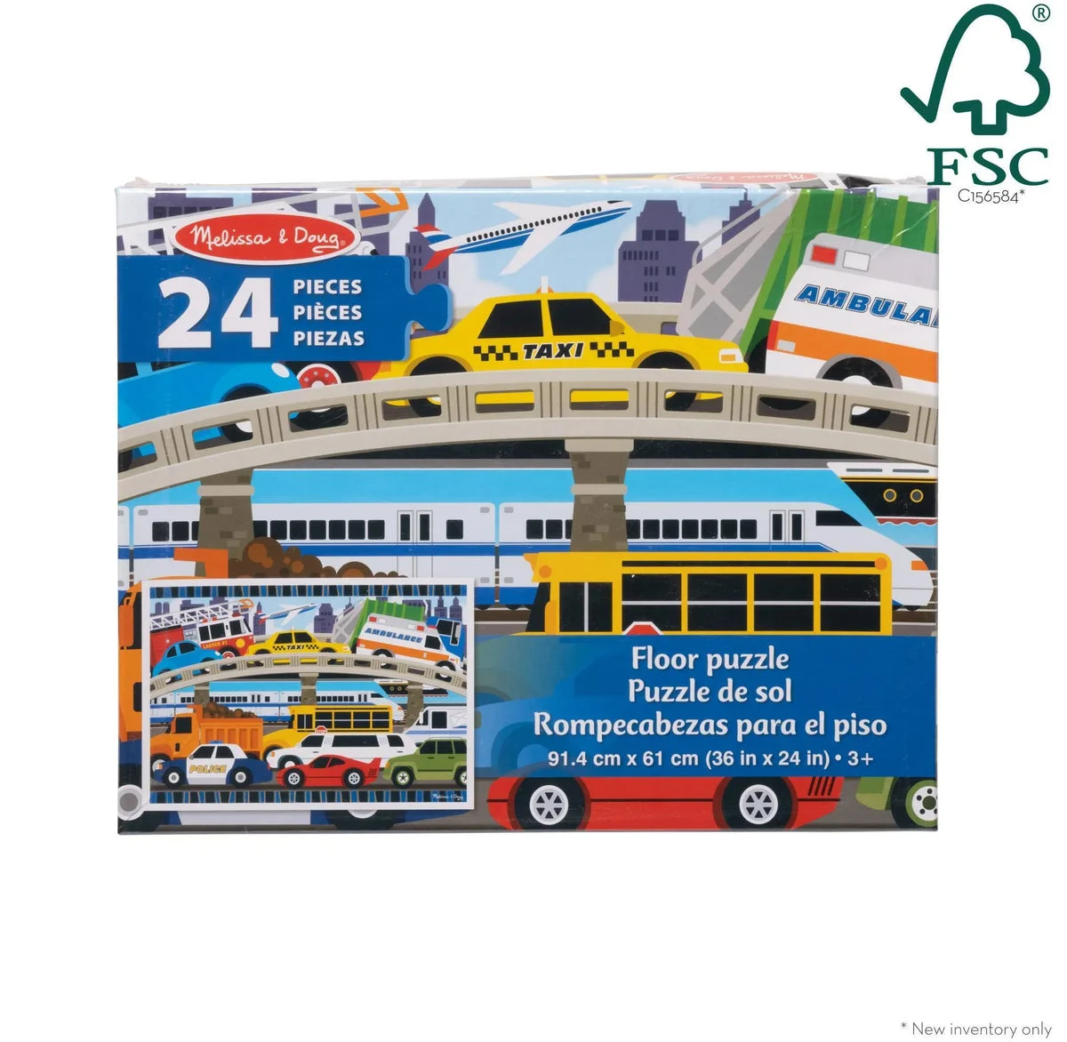 Melissa & Doug Traffic Jam Jumbo Floor Puzzle - 24 Pieces