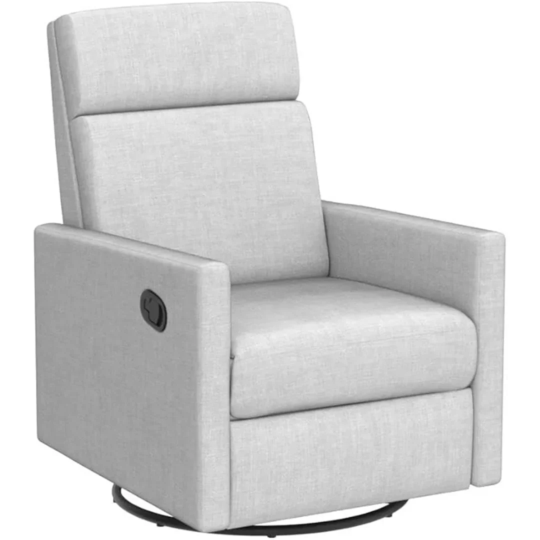 Merax Modern Upholstered Manual Swivel Recliner Chair w/Headsupport - Gray