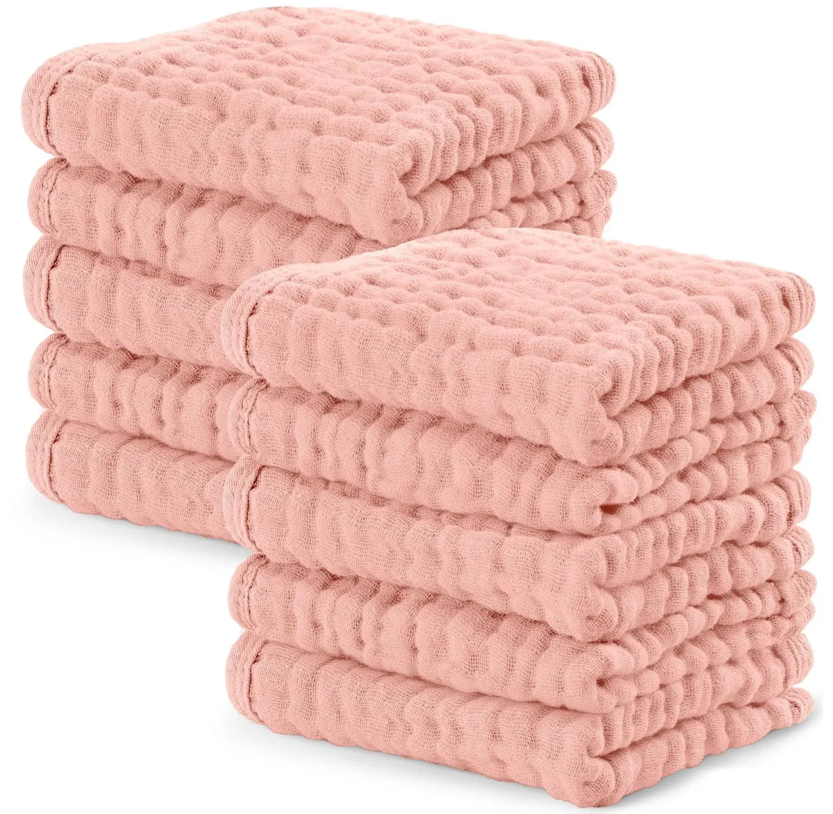 Comfy Cubs Baby Muslin Washcloths - Lace Pink, Pack of 10