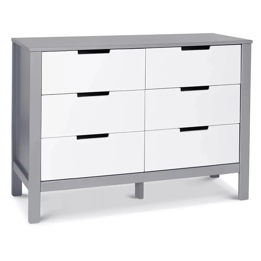 Davinci Colby 6-Drawer Dresser - Grey / White