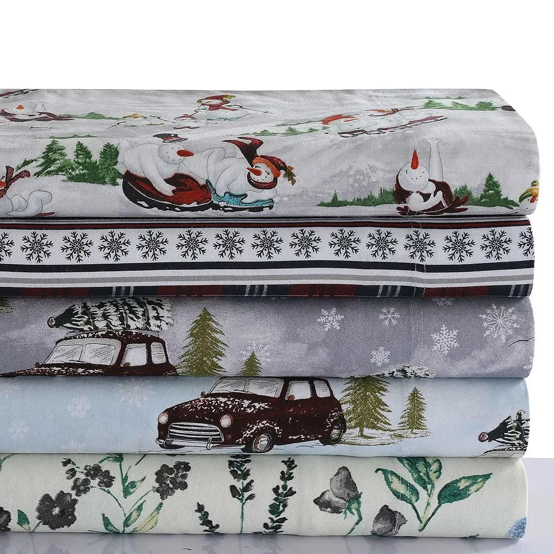 Tribeca Living Living Printed Flannel Extra Deep Pocket Sheet Set