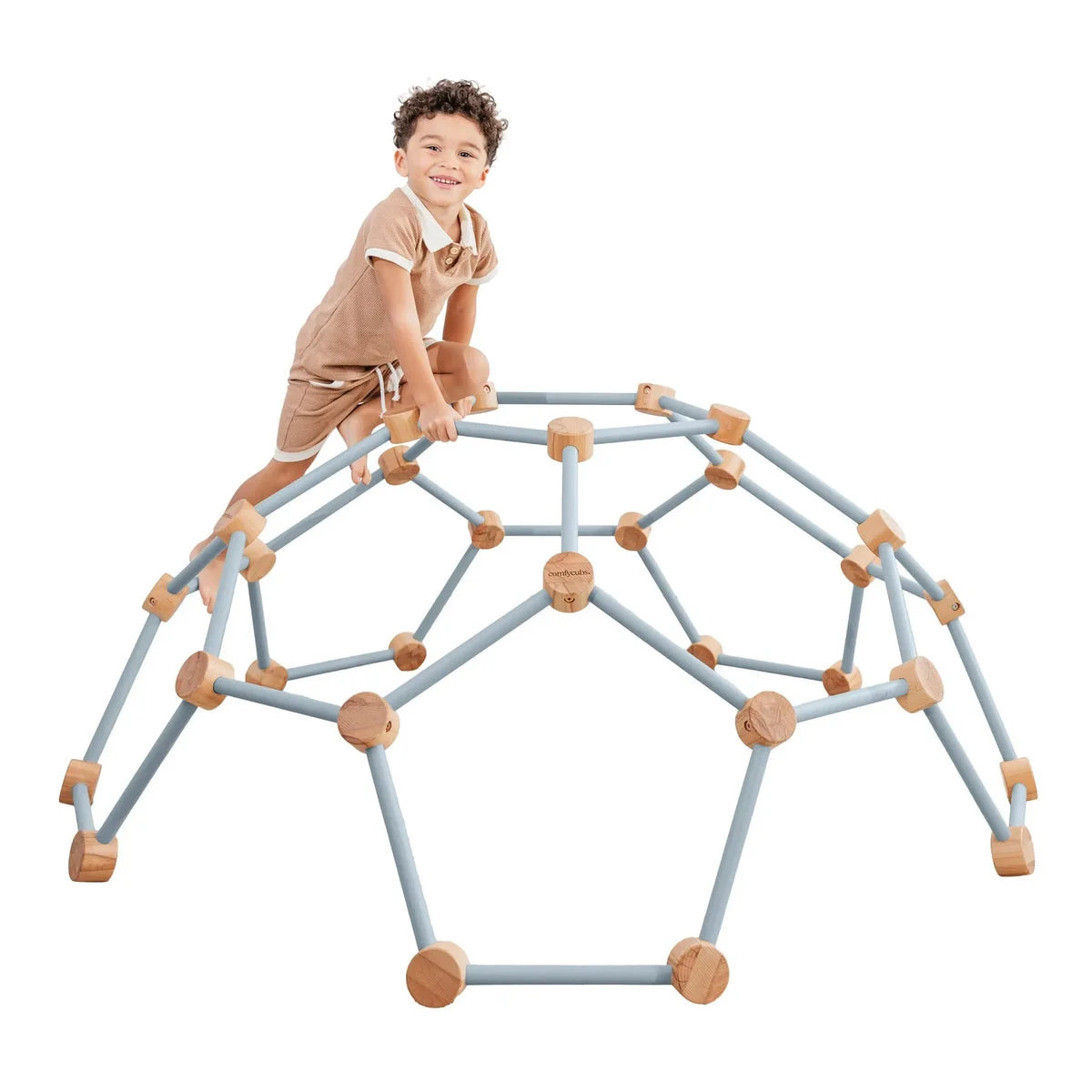 Comfy Cubs Wooden Climbing Toy for Toddlers 3-6 - Pacific Blue