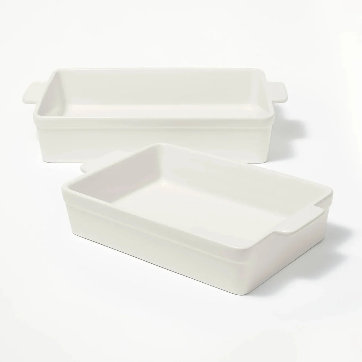 Figmint 2pc Stoneware Rectangle Baking Dish Set- Cream