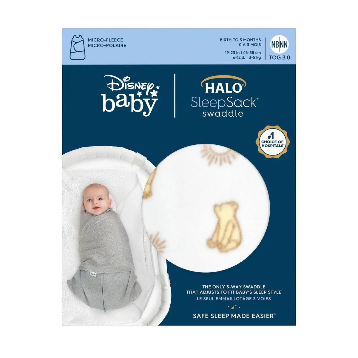 Halo Innovations Microfleece Sleepsack Swaddle Wrap - Sunshine Winnie - S