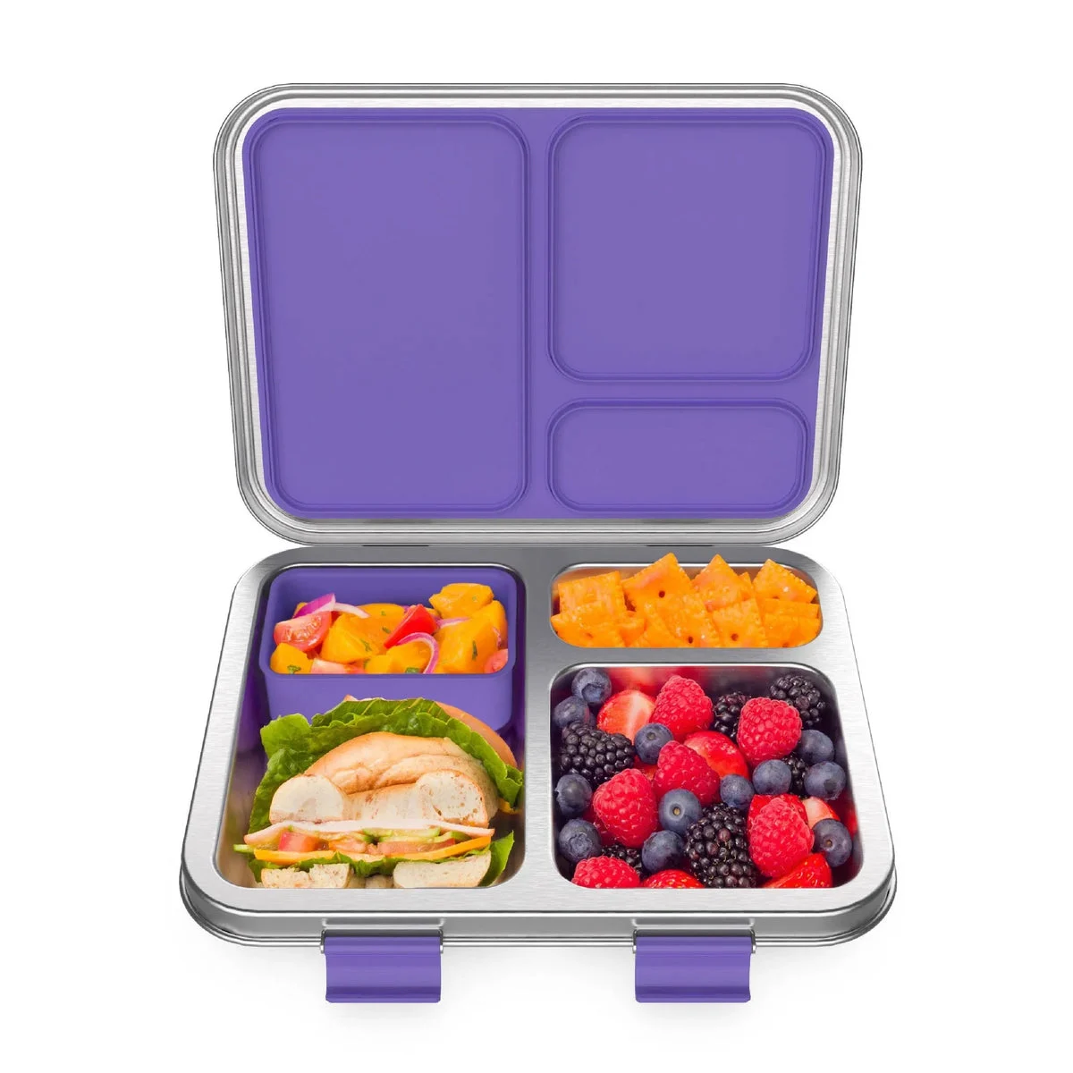 Bentgo Leakproof 3-Compartment Bento-Style Lunch Box - Purple