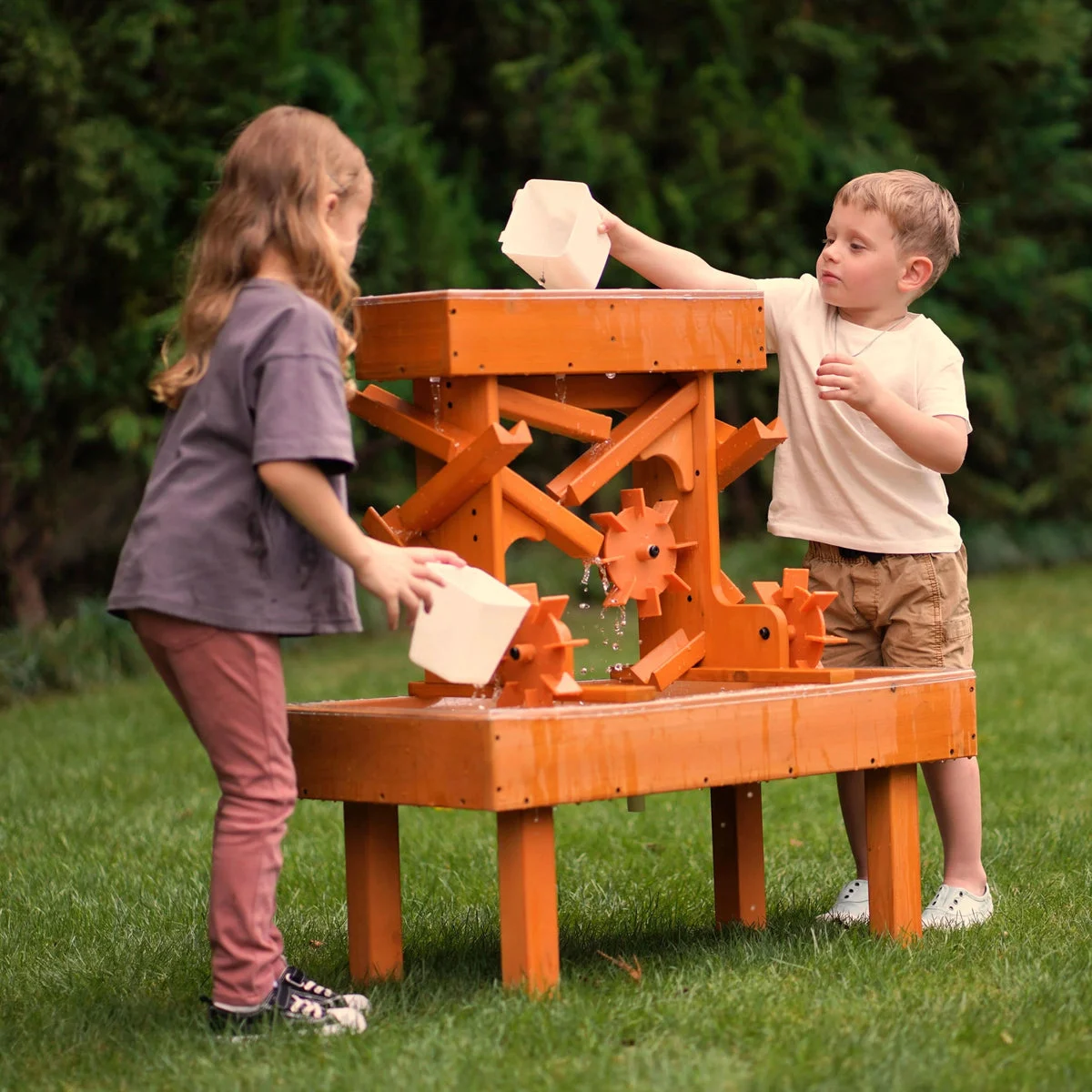 Avenlur Outdoor Wooden Water Table for Toddlers | Kids’ Sensory Play Station