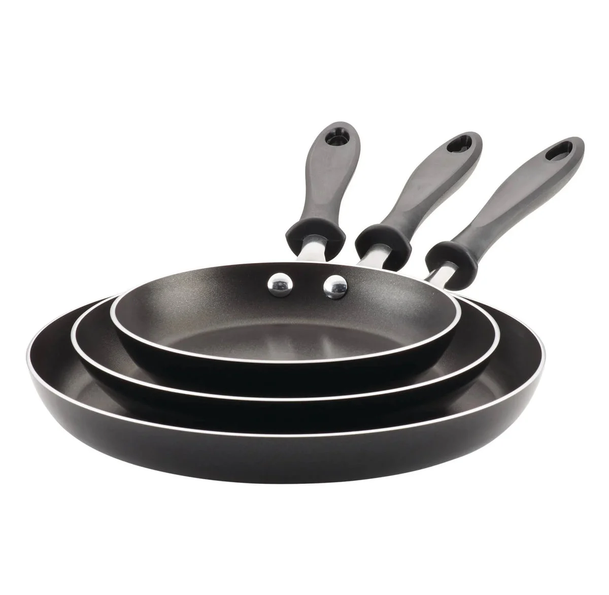Farberware Reliance 3pc Aluminum Nonstick Frying Pan Set Black
