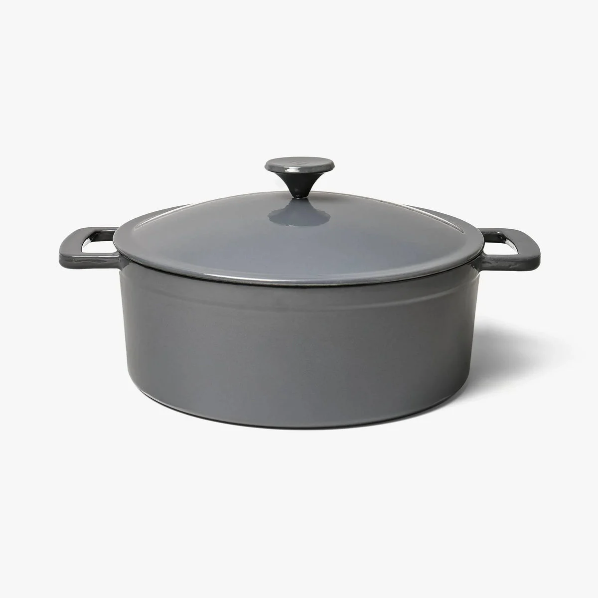 Figmint 5.5qt Enamel Dutch Oven Stock Pot Gray Eclipse - ™: Cast Iron Lid, Even-Heating, Induction Compatible